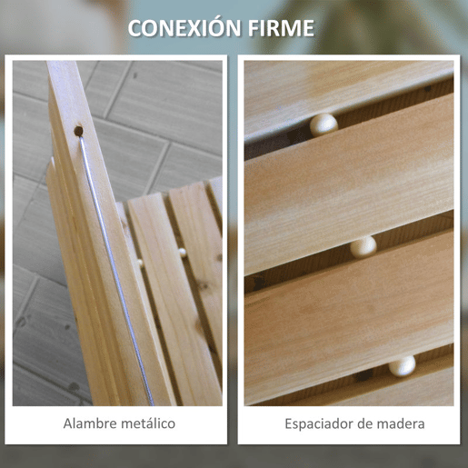 Outsunny Estrado de Ripas de Madeira 120x38 cm Estrado de Ripas Enrolável para Exteriores Resistente às Intempéries Decoração de Jardim para Praia Casamento Festa Natural