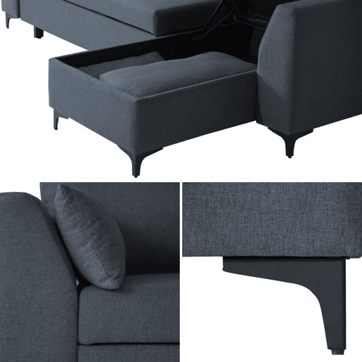 Sofá convertible LOGAN 3 plazas gris chiné