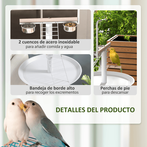 PawHut Comedouro para Pássaros de Exterior com Rodas Ø60x138 cm Comedouro para Pássaros em Pé com 2 Recipientes de Aço Inoxidável e 2 Poleiros para Jardim Terraço Branco PawHut Comedouro para Pássaros de Exterior com Rodas Ø60x138 cm Comedouro para Pássaros em Pé com 2 Recipientes de Aço Inoxidável e 2 Poleiros para Jardim Terraço Branco