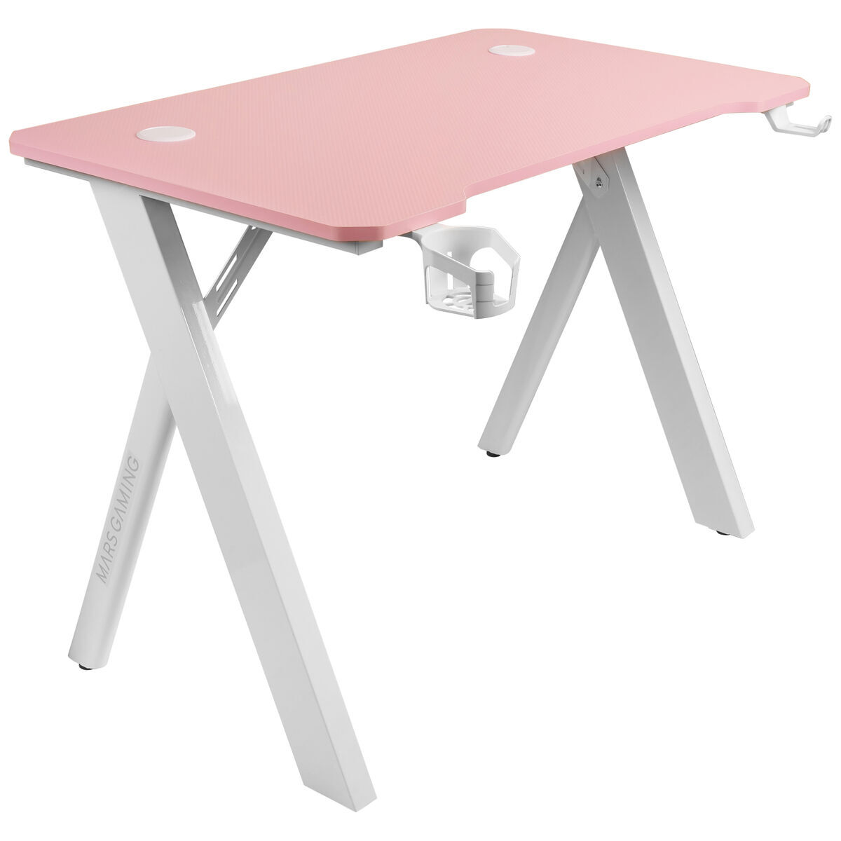 Mesa de escritorio mars gaming mgd100rgbp blanco rosa acero 100 x 60 cm