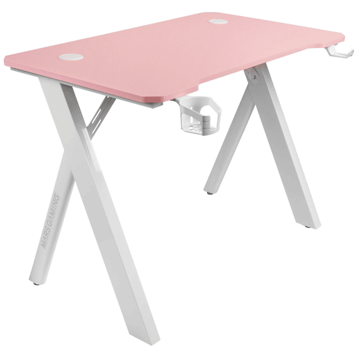 Mesa de Escritório Mars Gaming MGD100RGBP Branco Cor de Rosa Aço 100 x 60 cm