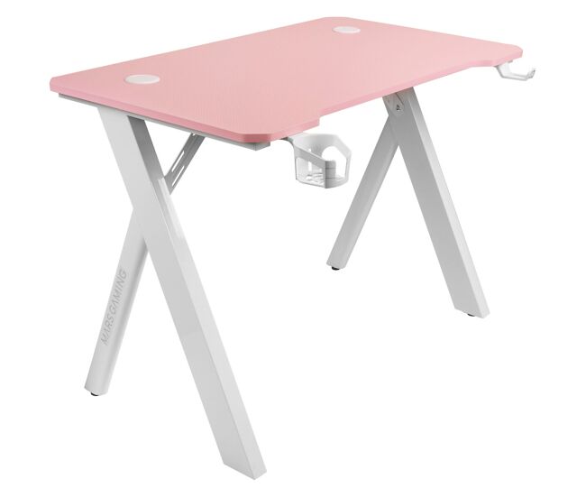Mesa de escritorio mars gaming mgd100rgbp blanco rosa acero 100 x 60 cm