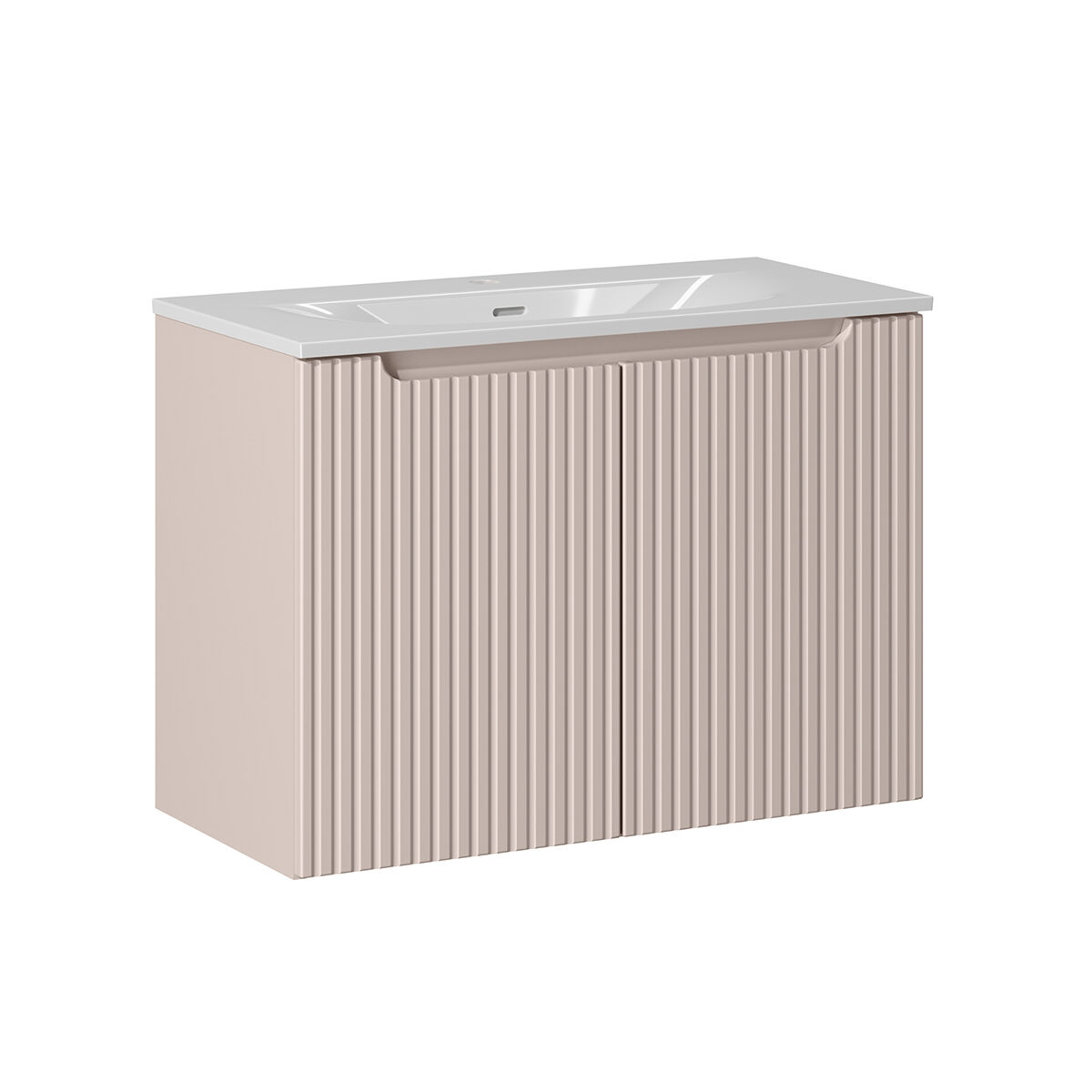 Mueble lavabo individual encastrado 2 puertas Riva 80