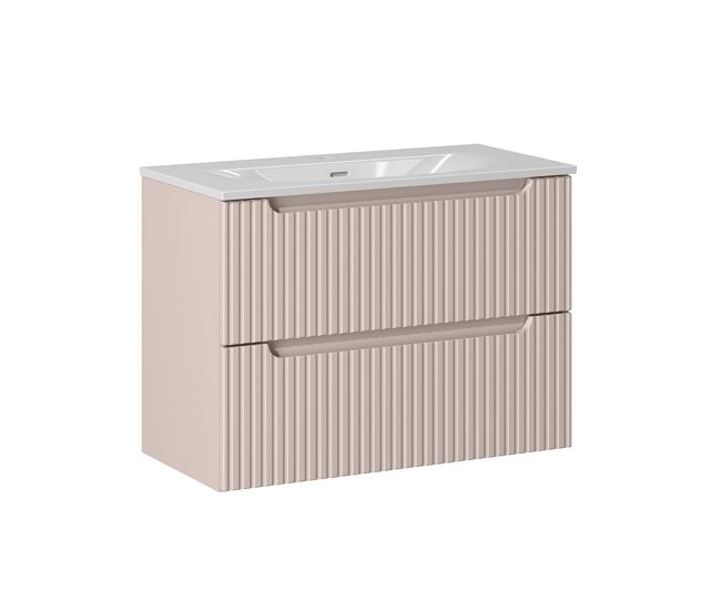 Mueble lavabo individual encastrado 80cm 2 cajones riva cachemira