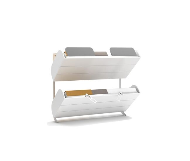 Litera abatible + colchones blanco 90x200/90x200cm