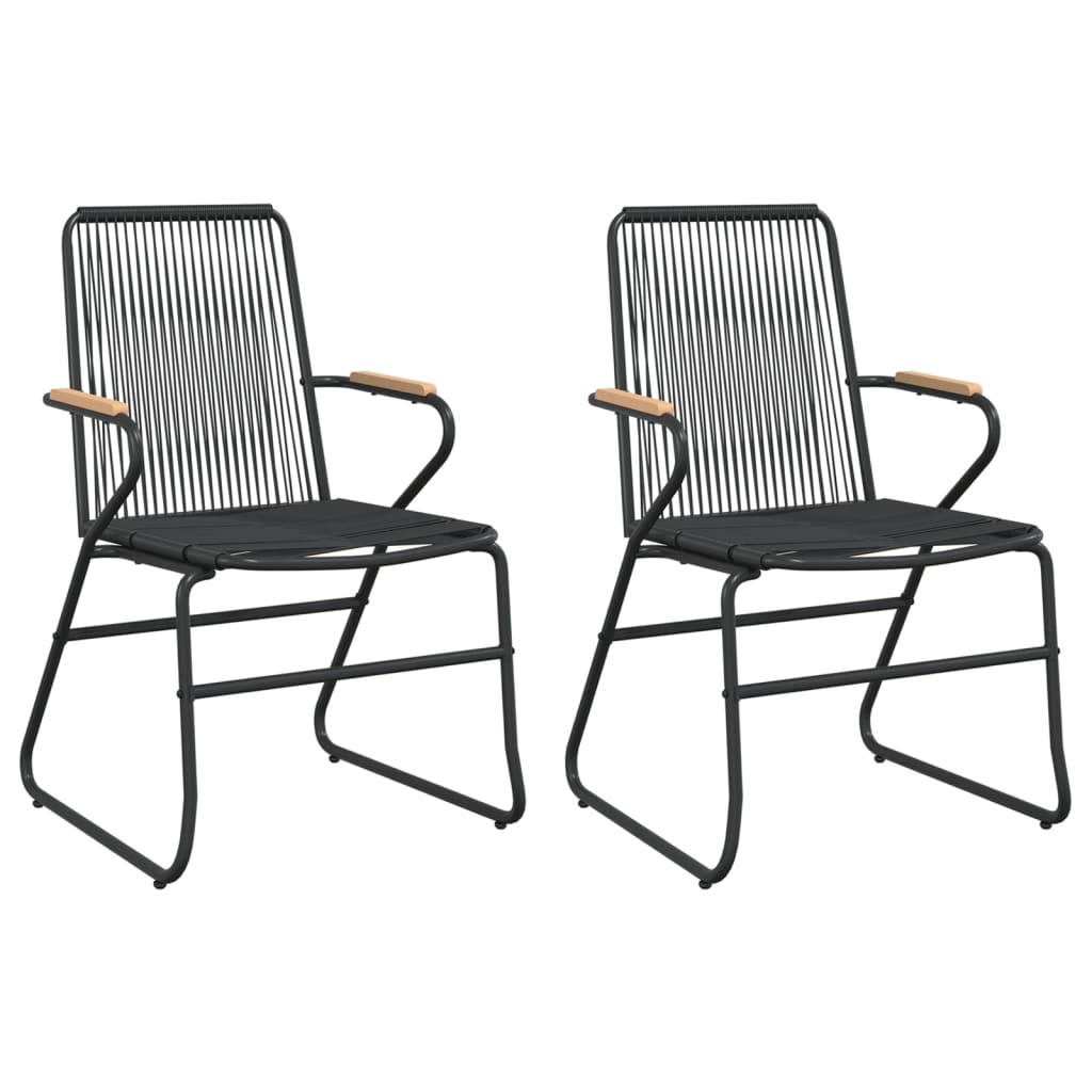 sillas de jardin 2 unidades ratan pvc negro 58x59x855 cm