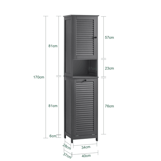 SoBuy BZR124-DG Móvel de casa de banho com 1 cesto para roupa suja