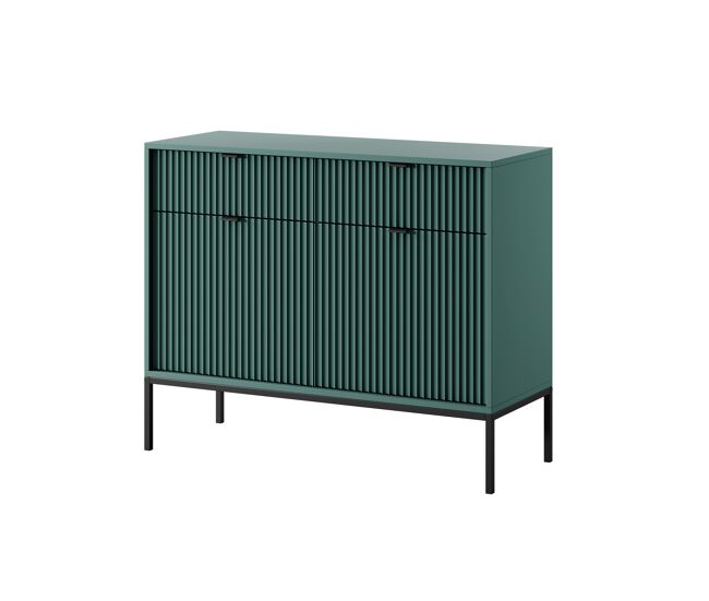 El aparador avon tiene un estilo retro. mide 83x104x39 cm e incluye 4 estantes, 2 cajones y 2 puertas.