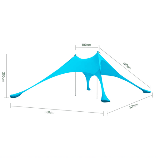 SoBuy OZT01-HB Tenda de praia em Lycra azul claro
