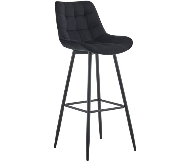 Taburete de bar dartford terciopelo negro 52x47x106 cm