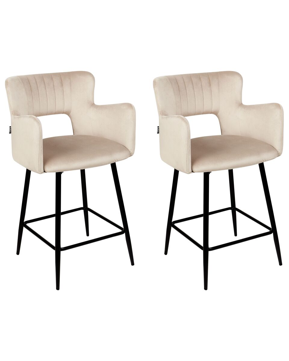 Beliani Silla de bar SANILAC Gris