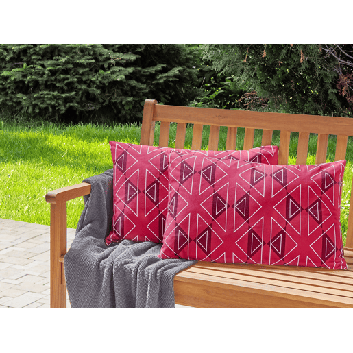 Conjunto de 2 almofadas de jardim MEZZANO Padrão geométrico 40 x 60 cm Fucsia