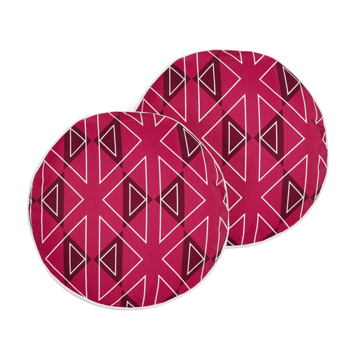 Conjunto de 2 almofadas de jardim MEZZANO Padrão geométrico 40 x 40 cm Rosa