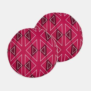 Conjunto de 2 almofadas de jardim MEZZANO Padrão geométrico 40 x 40 cm Rosa