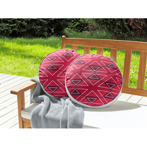 Conjunto de 2 almofadas de jardim MEZZANO Padrão geométrico 40 x 40 cm Rosa