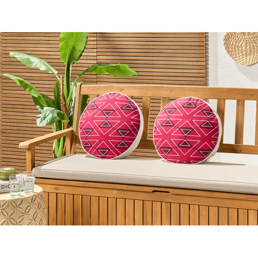 Conjunto de 2 almofadas de jardim MEZZANO Padrão geométrico 40 x 40 cm Rosa