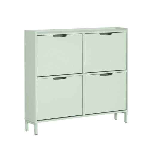 SoBuy FSR100-GR Sapateira estreita com 4 abas 100 X 19 X 90 Cm Verde