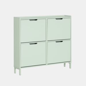 SoBuy FSR100-GR Sapateira estreita com 4 abas 100 X 19 X 90 Cm Verde