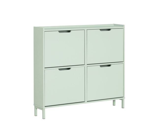 Sobuy fsr100-gr zapatero estrecho con 4 solapas 100 x 19 x 90 cm verde