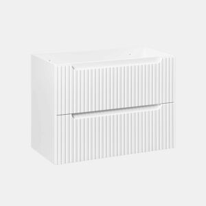 Móvel de lavatório 80cm 2 gavetas Riva Branco