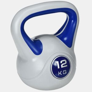 SPORTNOW Kettlebell 12 kg Peso Russo com Revestimento de PU e Enchimento de Areia para Treinamento em Casa Ginásio 24x17x28 cm Azul Marrinho e Cinza