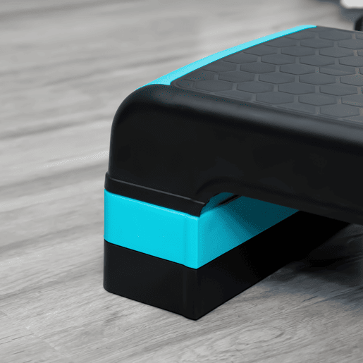 HOMCOM Plataforma Step Fitness Step de Aeróbico com Altura Ajustável de 101520 cm Plataforma de Exercício em Casa Ginásio Oficina Carga 150kg 78x28x20 cm Azul e Preto