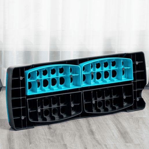 HOMCOM Plataforma Step Fitness Step de Aeróbico com Altura Ajustável de 101520 cm Plataforma de Exercício em Casa Ginásio Oficina Carga 150kg 78x28x20 cm Azul e Preto