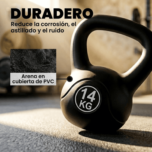 HOMCOM Peso Russo de 14 kg Kettlebell Fitness Preenchido de Areia com Punho Largo Antiderrapante para Exercícios e Treinos em Casa Ginásio 26x18x32 cm Preto