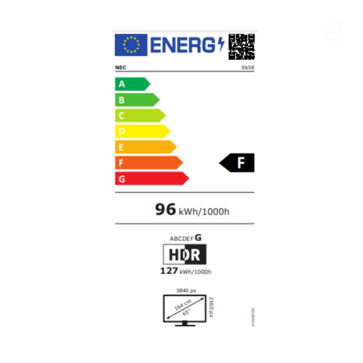 Monitor Videowall NEC 60005059 UHD 65 IPS D-LED 60 Hz 50-60 Hz 65