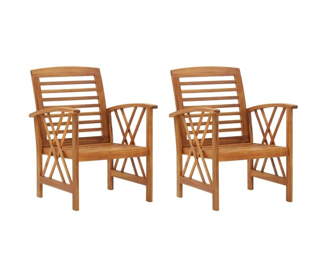 Sillas de jardin 2 unidades madera maciza de acacia