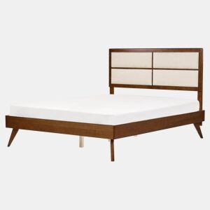 Cama POISSY 160 x 200 cm Madeira escura de freixo