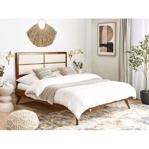 Cama POISSY 160 x 200 cm Madeira escura de freixo Cama POISSY 160 x 200 cm Madeira escura de freixo