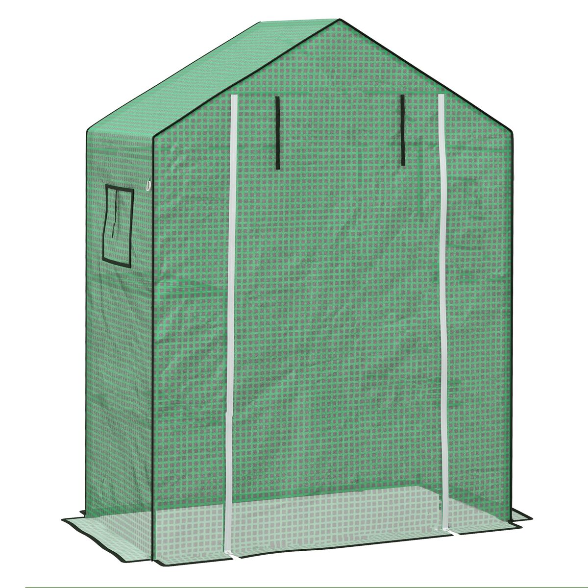 Outsunny cubierta de invernadero 140x73x190 cm cubierta de repuesto de invernadero con ventana puerta con cremallera anti-uv protección de plantas para jardín verde