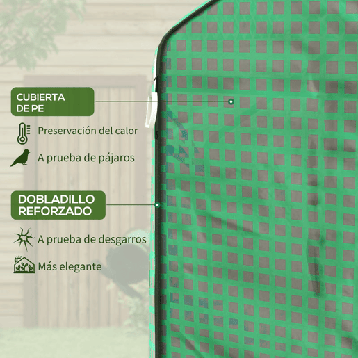 Outsunny Cobertura para Estufa 140x73x190 cm Cobertura de Substituição para Estufa com Janela, Porta com Fecho Éclair, Anti-UV, Proteção de Plantas para Jardim, Verde