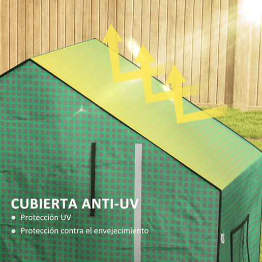 Outsunny Cobertura para Estufa 140x73x190 cm Cobertura de Substituição para Estufa com Janela, Porta com Fecho Éclair, Anti-UV, Proteção de Plantas para Jardim, Verde