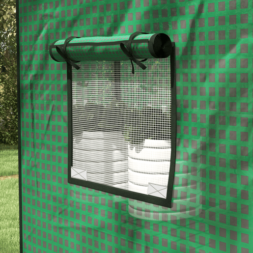 Outsunny Cobertura para Estufa 140x73x190 cm Cobertura de Substituição para Estufa com Janela, Porta com Fecho Éclair, Anti-UV, Proteção de Plantas para Jardim, Verde