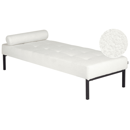 Chaise longue CHINON Bouclé Branco Chaise longue CHINON Bouclé Branco
