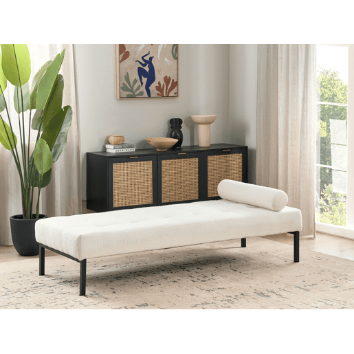 Chaise longue CHINON Bouclé Branco Chaise longue CHINON Bouclé Branco