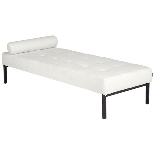 Chaise longue CHINON Bouclé Branco Chaise longue CHINON Bouclé Branco