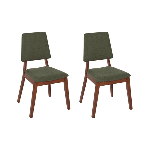 Conjunto de 2 cadeiras de jantar MERRILL Madeira Verde escuro