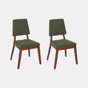 Conjunto de 2 cadeiras de jantar MERRILL Madeira Verde escuro