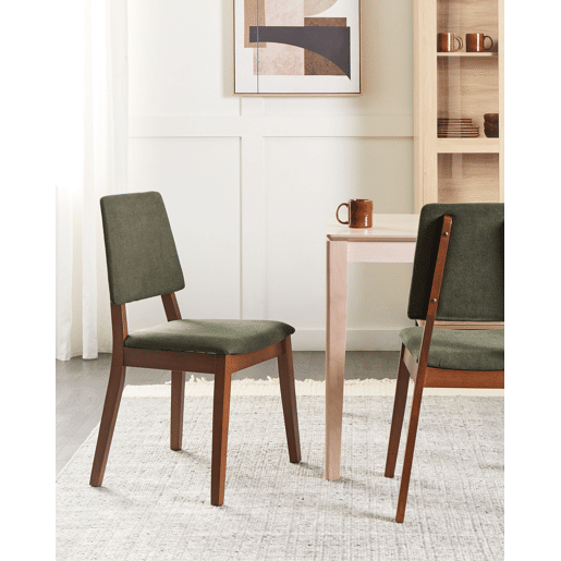Conjunto de 2 cadeiras de jantar MERRILL Madeira Verde escuro