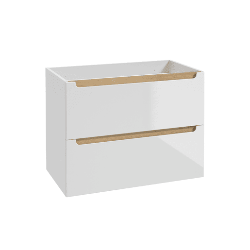 Móvel sob-lavatório 80cm 2 gavetas Livia Branco Madeira