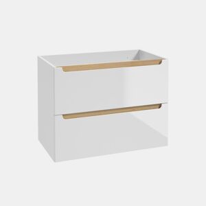 Móvel sob-lavatório 80cm 2 gavetas Livia Branco Madeira