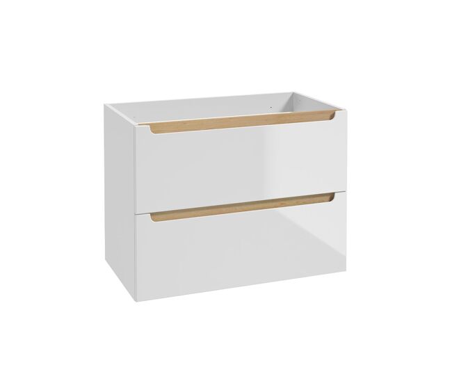 Mueble bajo lavabo 80cm 2 cajones Livia Blanco y Madera