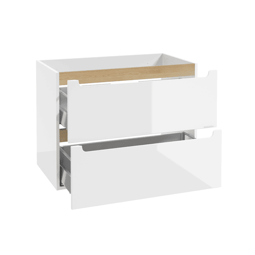 Móvel sob-lavatório 80cm 2 gavetas Livia Branco Madeira