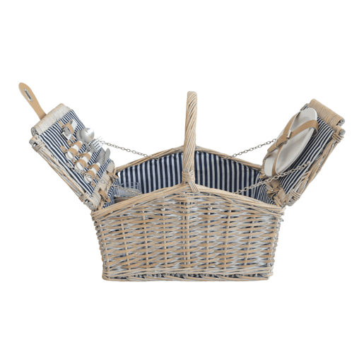 Lumparland Cesto de piquenique para 2 pessoas 40x28x37cm - Branco  Azul casa.pro