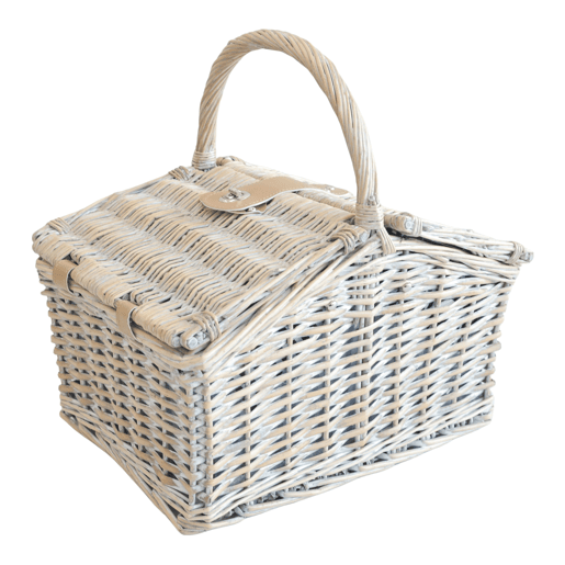 Lumparland Cesto de piquenique para 2 pessoas 40x28x37cm - Branco  Azul casa.pro
