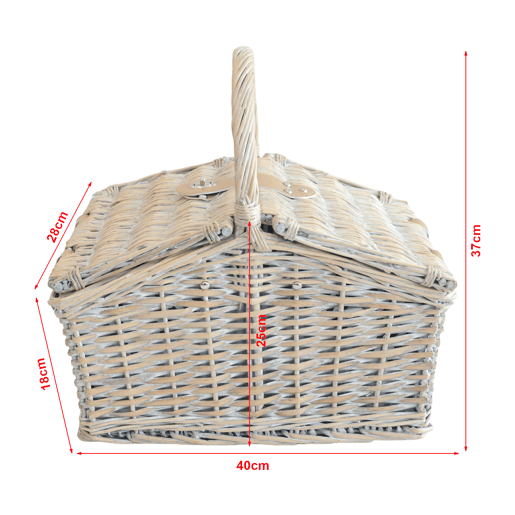 Lumparland Cesto de piquenique para 2 pessoas 40x28x37cm - Branco  Azul casa.pro