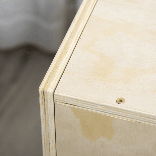 HOMCOM Caixa Pliometria de Madeira Caixa de Saltos com 2 Alças Recortadas Carga Máxima 120 kg para Casa Escritório Ginásio 61x51x73 cm Madeira